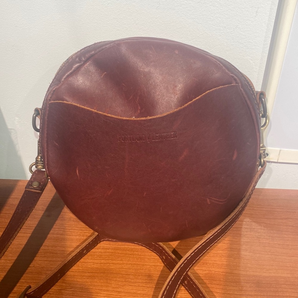Portland leather round bag. Nice used condition.